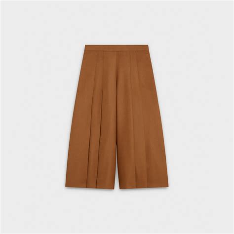 culotte celine|box pleat culotte in wool tweed .